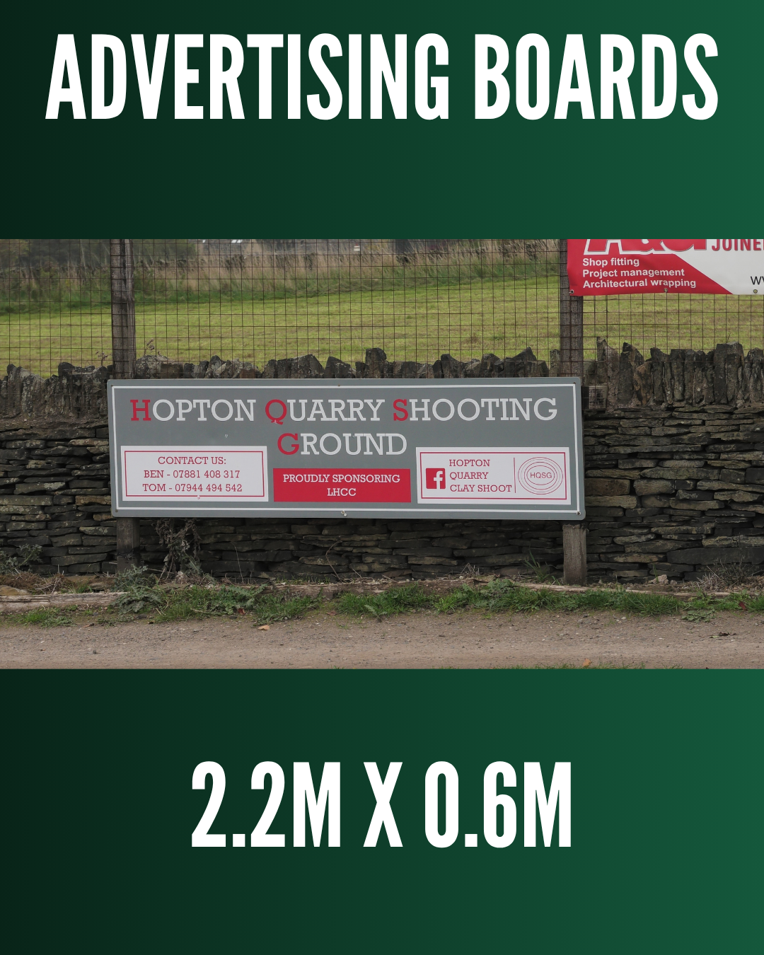 Lascelles Hall CC - Advertising Board - 2.2m x 0.6m - One Full Year